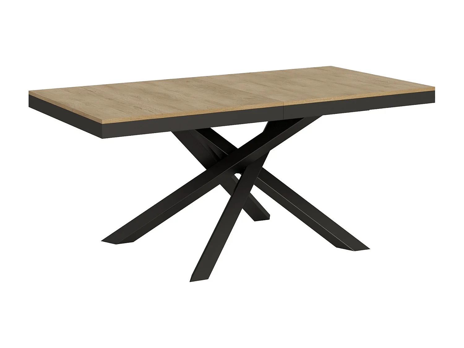 Uitschuifbare tafel 180/284x90 cm Volantis Evolution natuur eiken met antraciet frame en poten