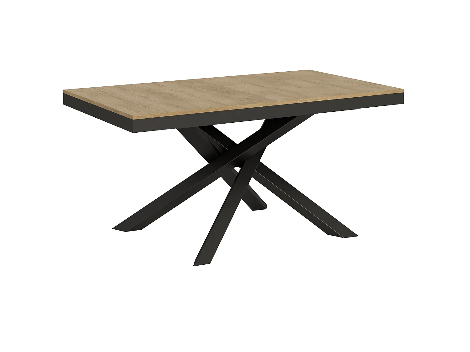 Ausziehtisch 160/264x90 cm Volantis Evolution Eiche Natur Gestell und Füße Anthrazit