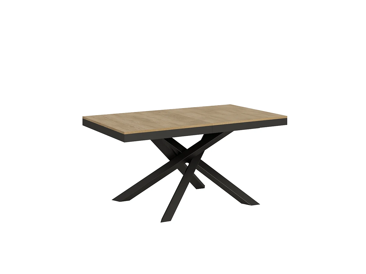 Table extensible 160/264x90 cm Volantis Evolution chêne nature cadre et pieds anthracite