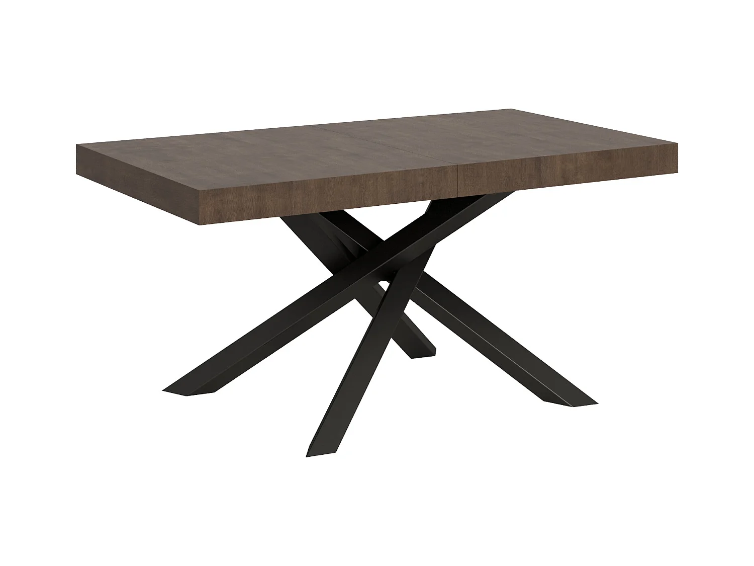 Uitschuifbare tafel 90x160/420 cm Volantis Walnoot Antraciet frame