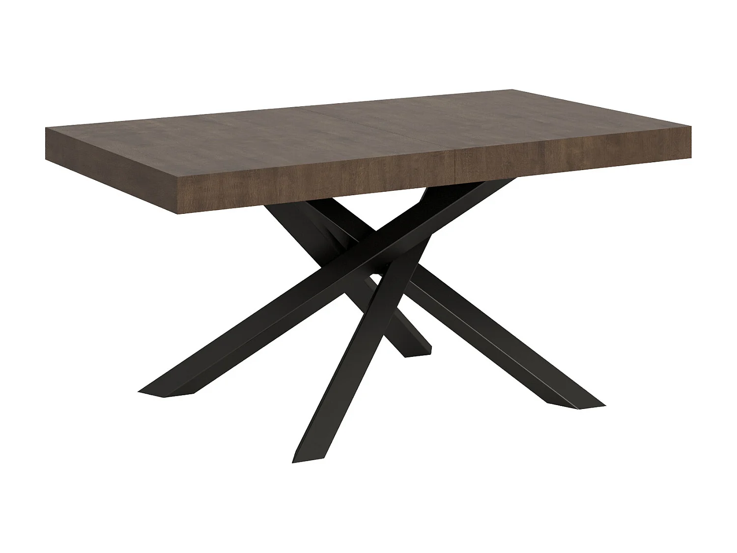 Table extensible 160/420x90 cm Volantis noyer pieds anthracite