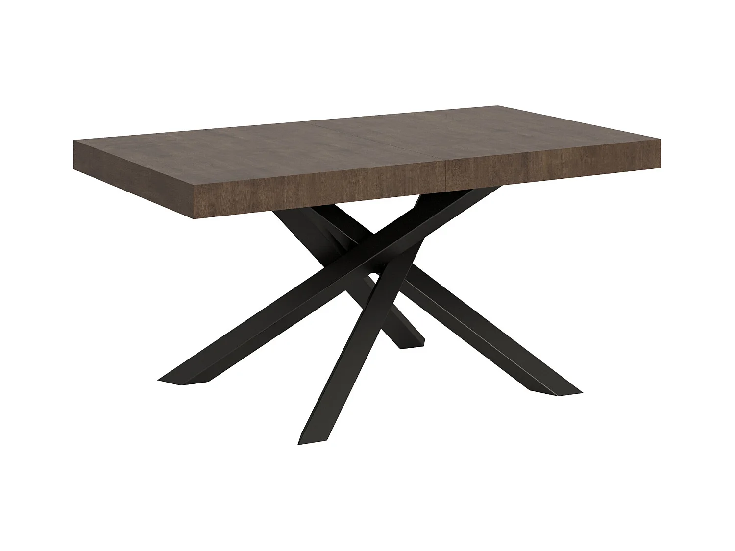Table extensible 90x160/420 cm Volantis Noyer cadre Anthracite