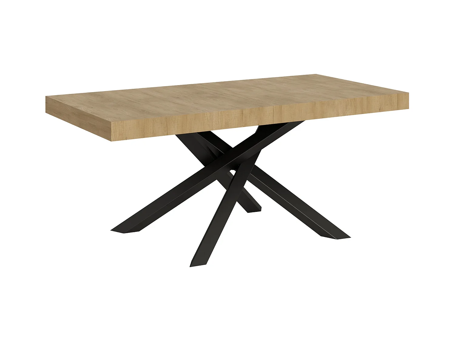 Table extensible 90x180/284 cm Volantis Chêne Nature cadre Anthracite