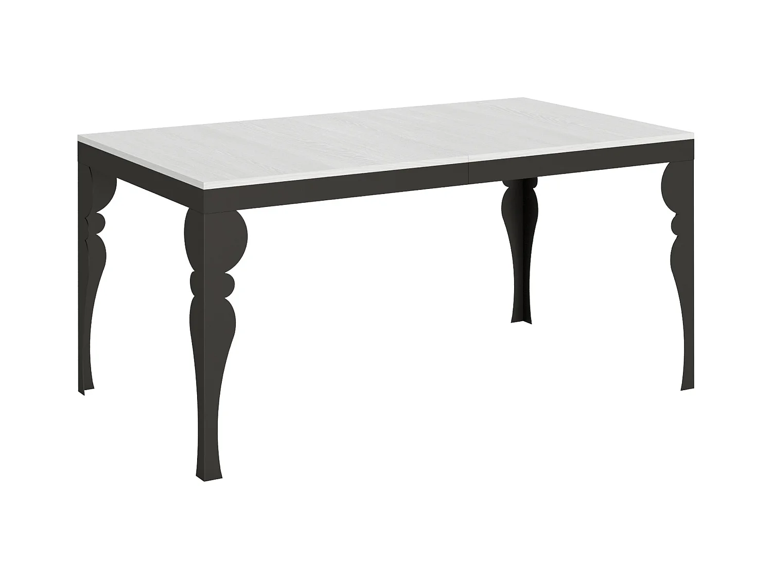 Table extensible 90x160/420 cm Paxon Evolution Frêne Blanc cadre Anthracite