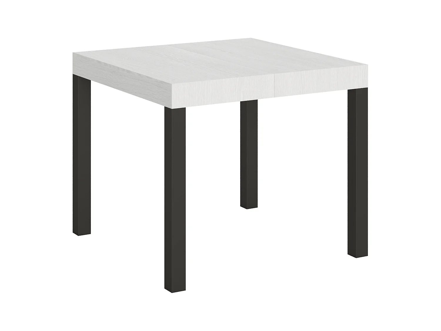 Table extensible 90x90/246 cm Everyday Frêne Blanc cadre Anthracite