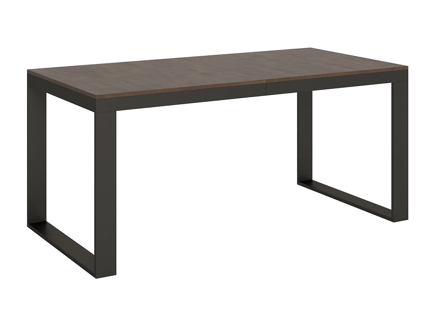 Table extensible 180/440x90 cm Tecno Evolution noyer cadre et pieds anthracite