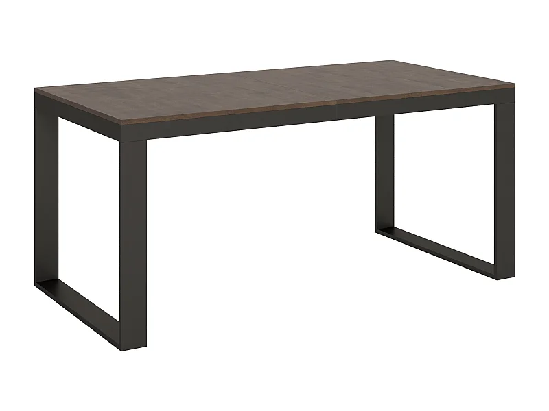 Table extensible 180/440x90 cm Tecno Evolution noyer cadre et pieds anthracite