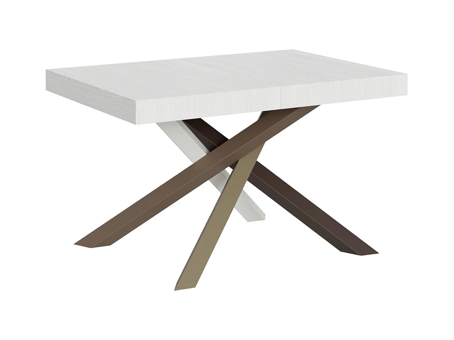 Table extensible 90x130/390 cm Volantis Frêne Blanc cadre 4/C