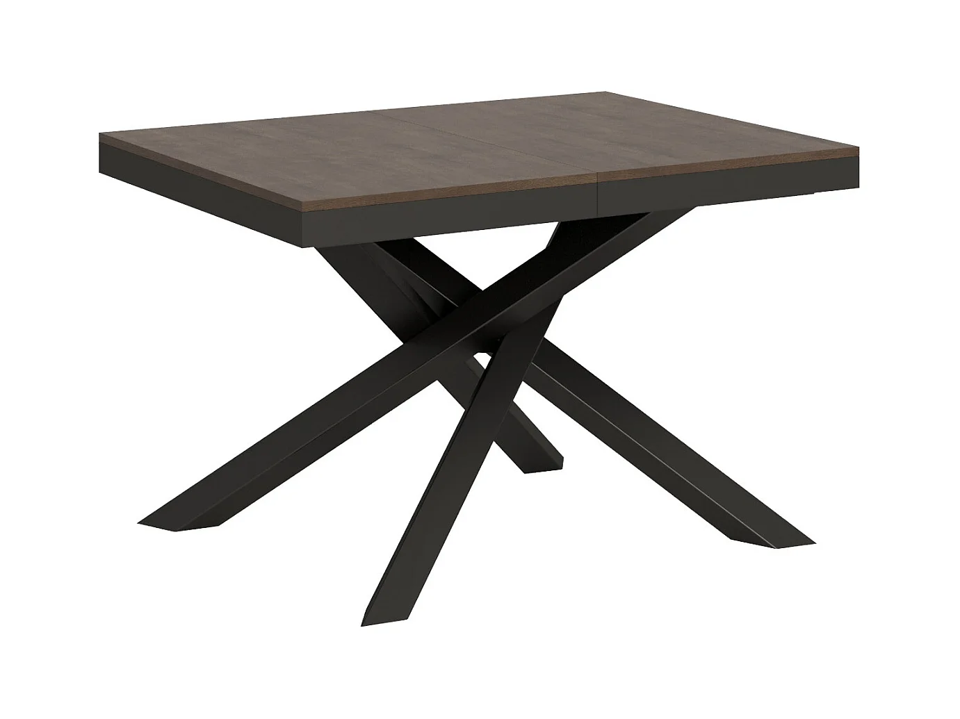 Table extensible 90x120/224 cm Volantis Evolution Noyer cadre Anthracite