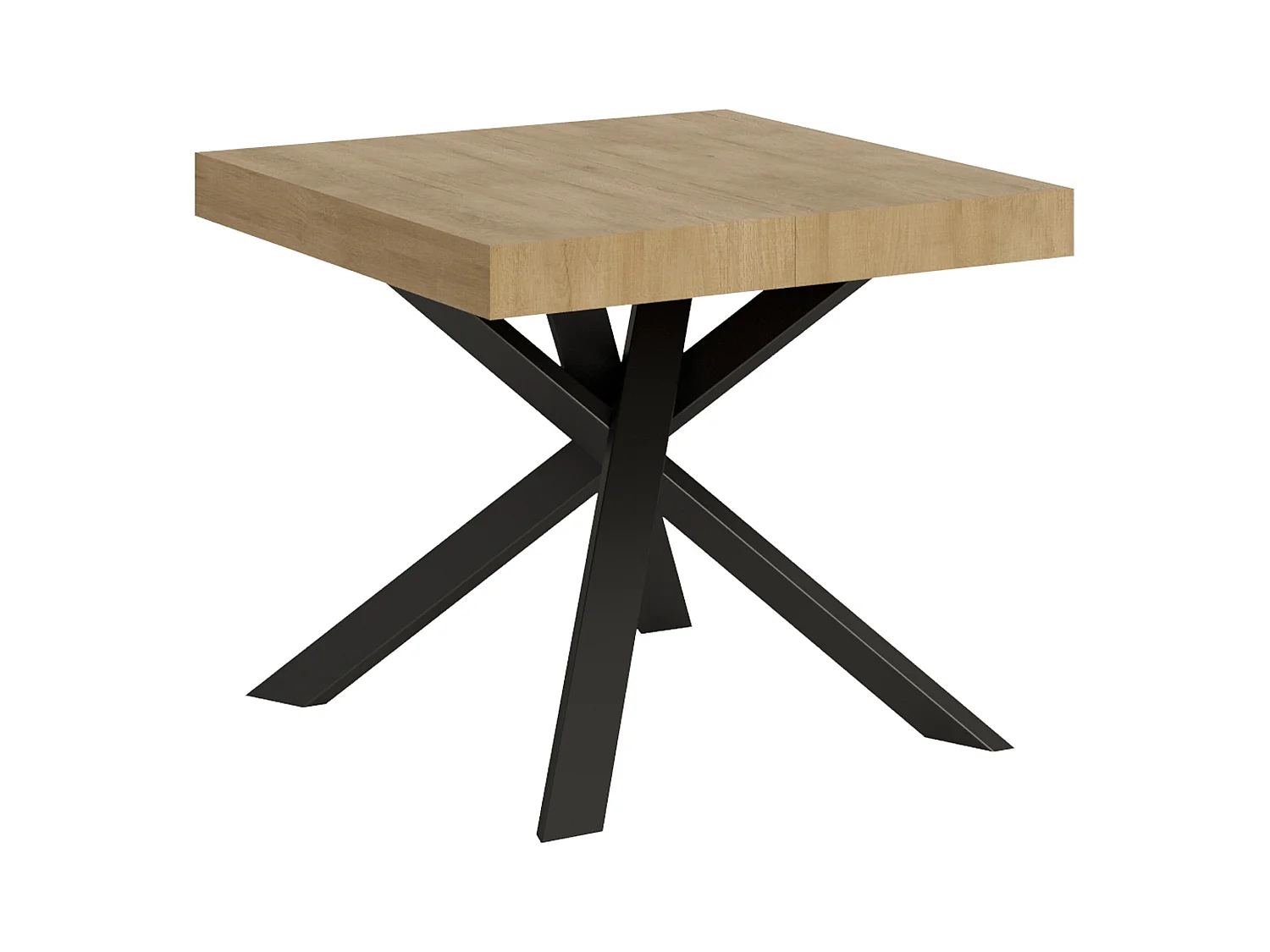 Mesa extensible 90x90/194 cm Clerk tablero Roble Nature - patas Antracita