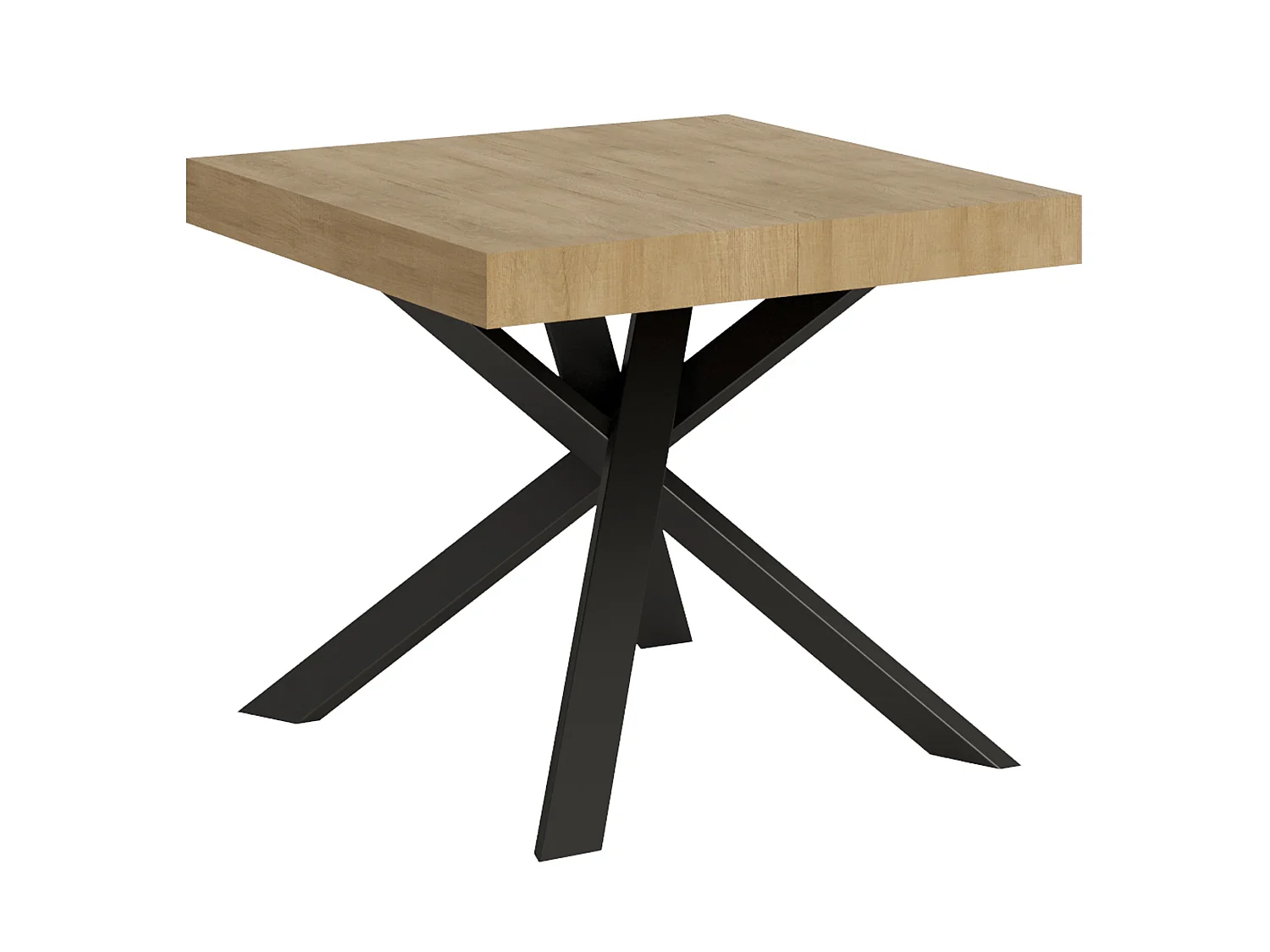 Mesa extensible 90/194x90 cm Clerk roble natural patas antracita