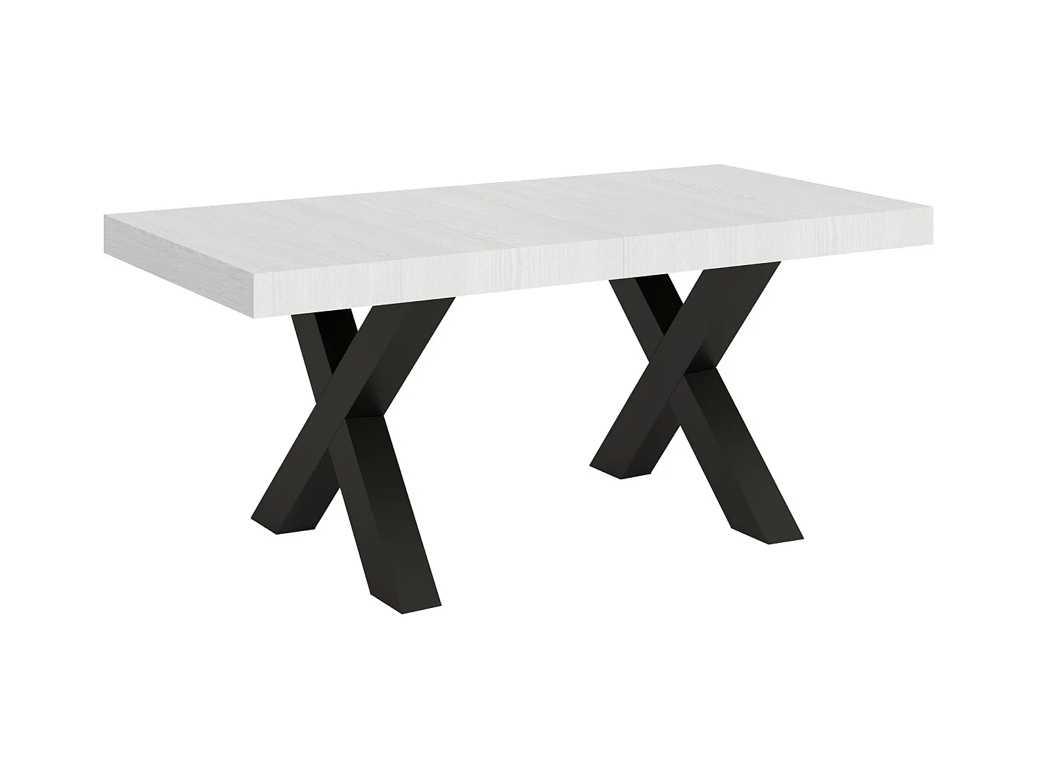 Table extensible 90x180/284 cm Traffic Frêne Blanc cadre Anthracite