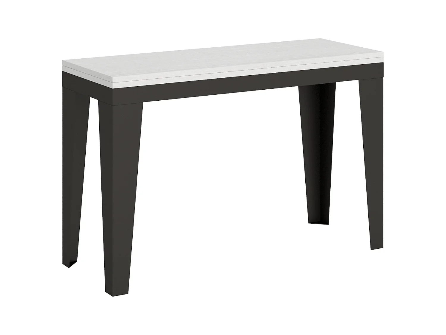 Stół rozkładany jak książka 120x45/90 cm Flame Double Frassino biała rama w kolorze Antracytu