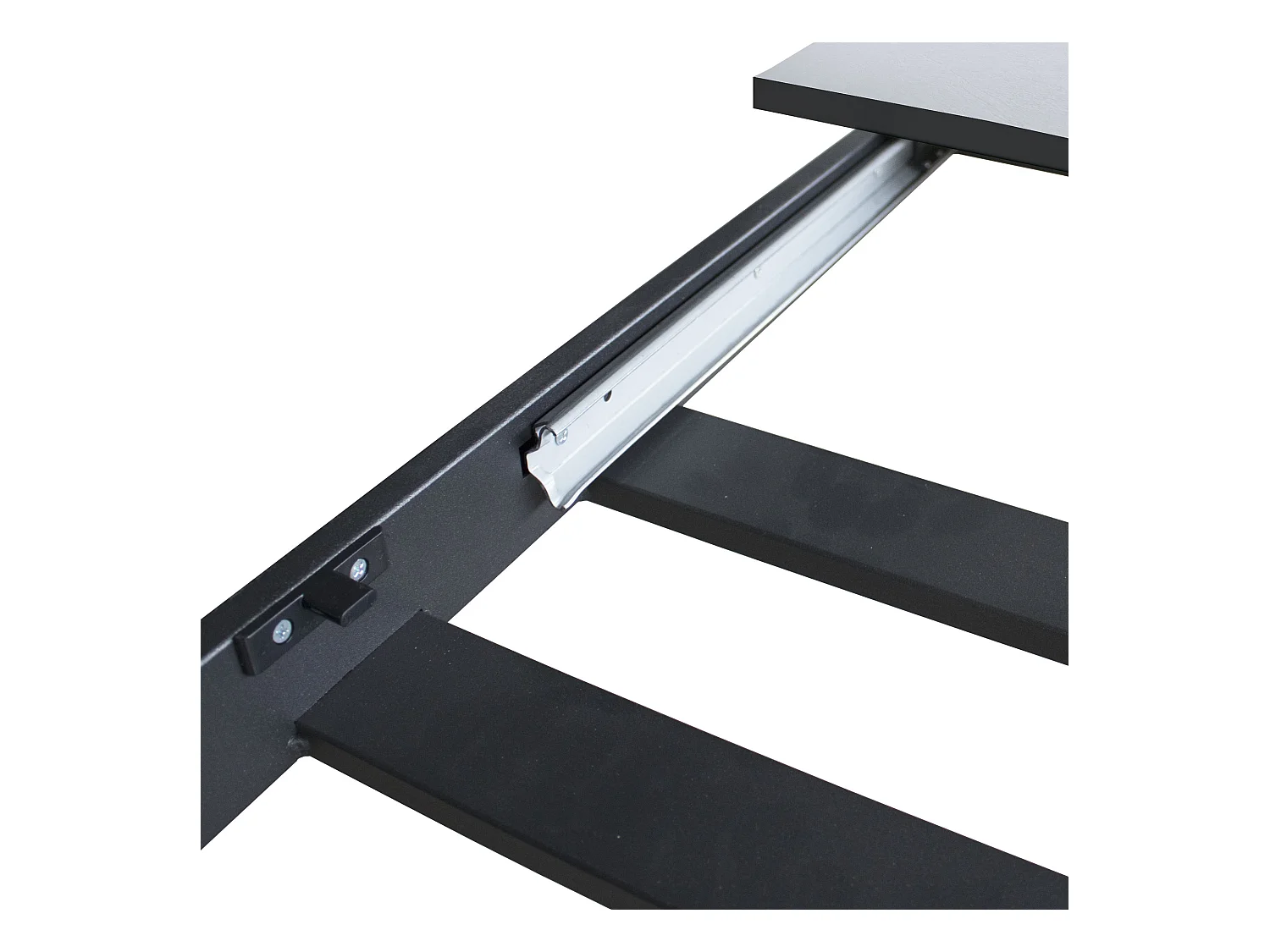 Ausziehbarer Tisch 90x160/220 cm Ganty Cemento – Kante in der gleichen Farbe wie der Rahmen in Anthrazit