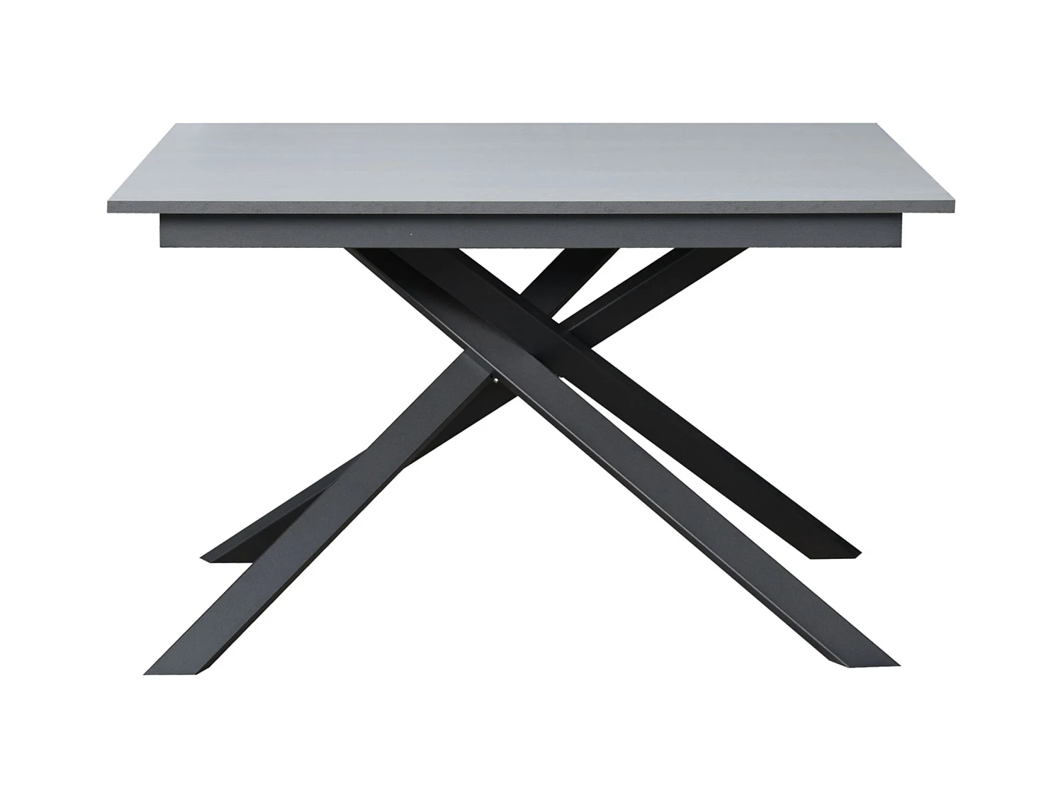 Ausziehbarer Tisch 90x160/220 cm Ganty Cemento – Kante in der gleichen Farbe wie der Rahmen in Anthrazit