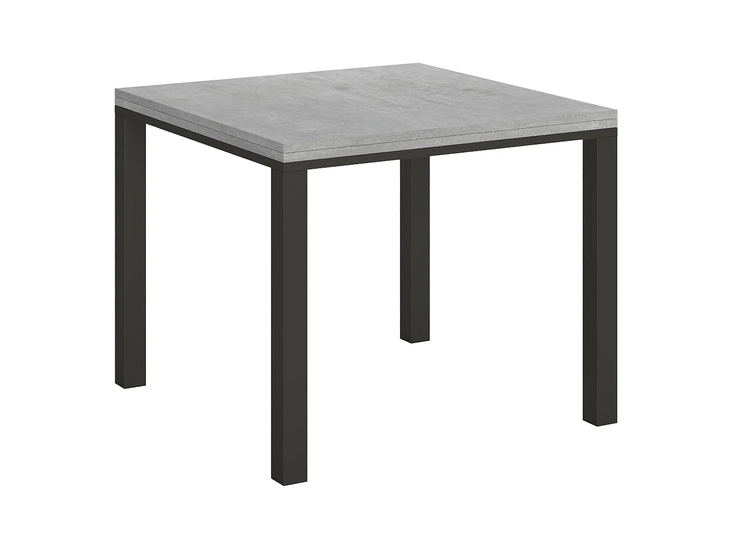 Table extensible portefeuille 90x90/180 cm Everyday Libra Gris Béton cadre Anthracite