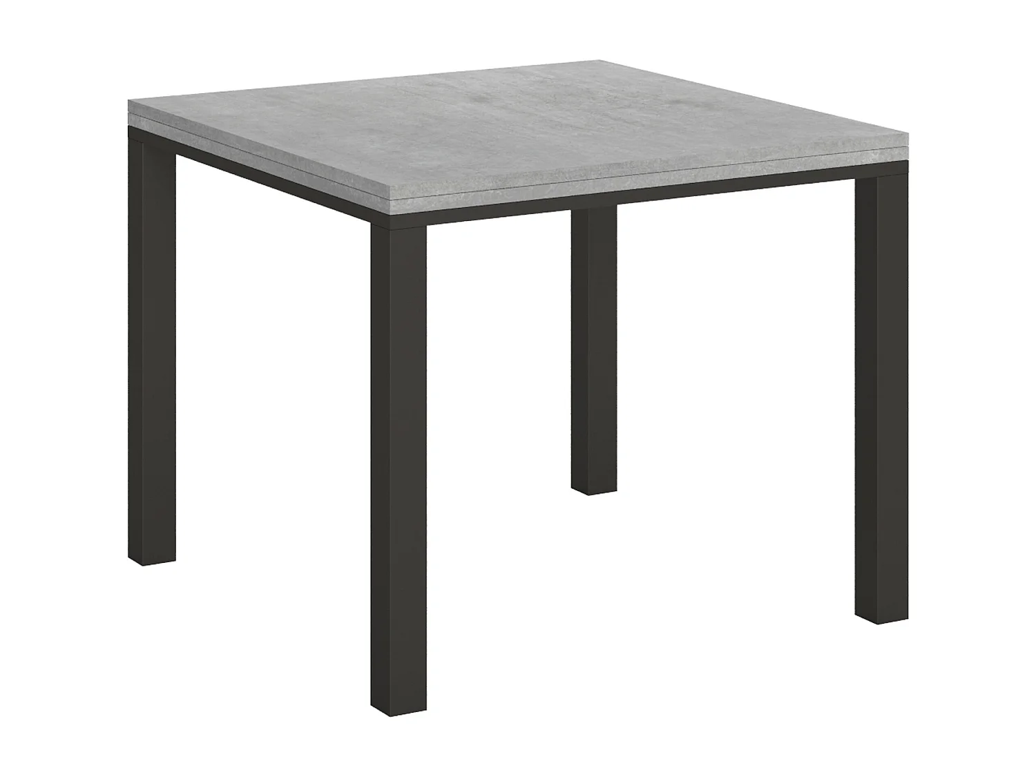 Table extensible portefeuille 90x90/180 cm Everyday Libra Gris Béton cadre Anthracite