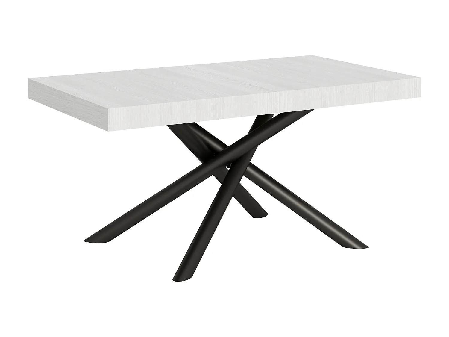 Table extensible 90x160/264 cm Famas Frêne Blanc cadre Anthracite