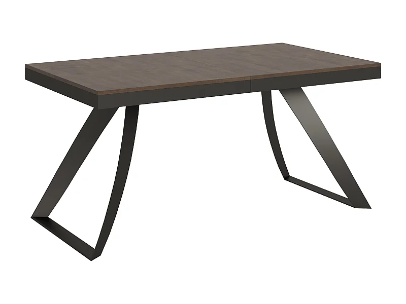 Table extensible 90x160/420 cm Proxy Evolution Noyer cadre Anthracite