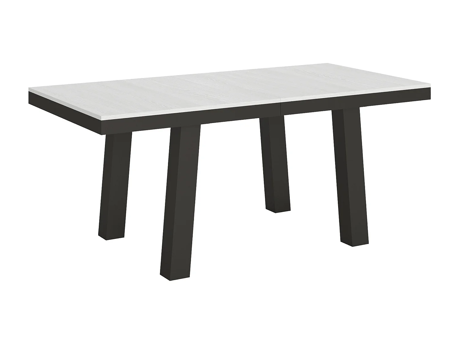 Table extensible 90x180/284 cm Bridge Evolution Frêne Blanc cadre Anthracite