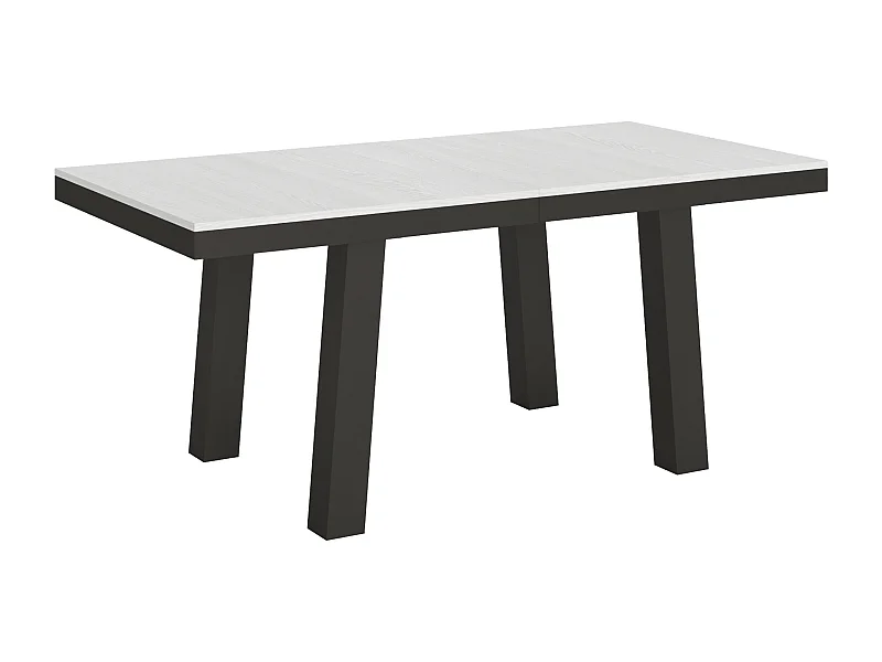 Table extensible 90x180/284 cm Bridge Evolution Frêne Blanc cadre Anthracite