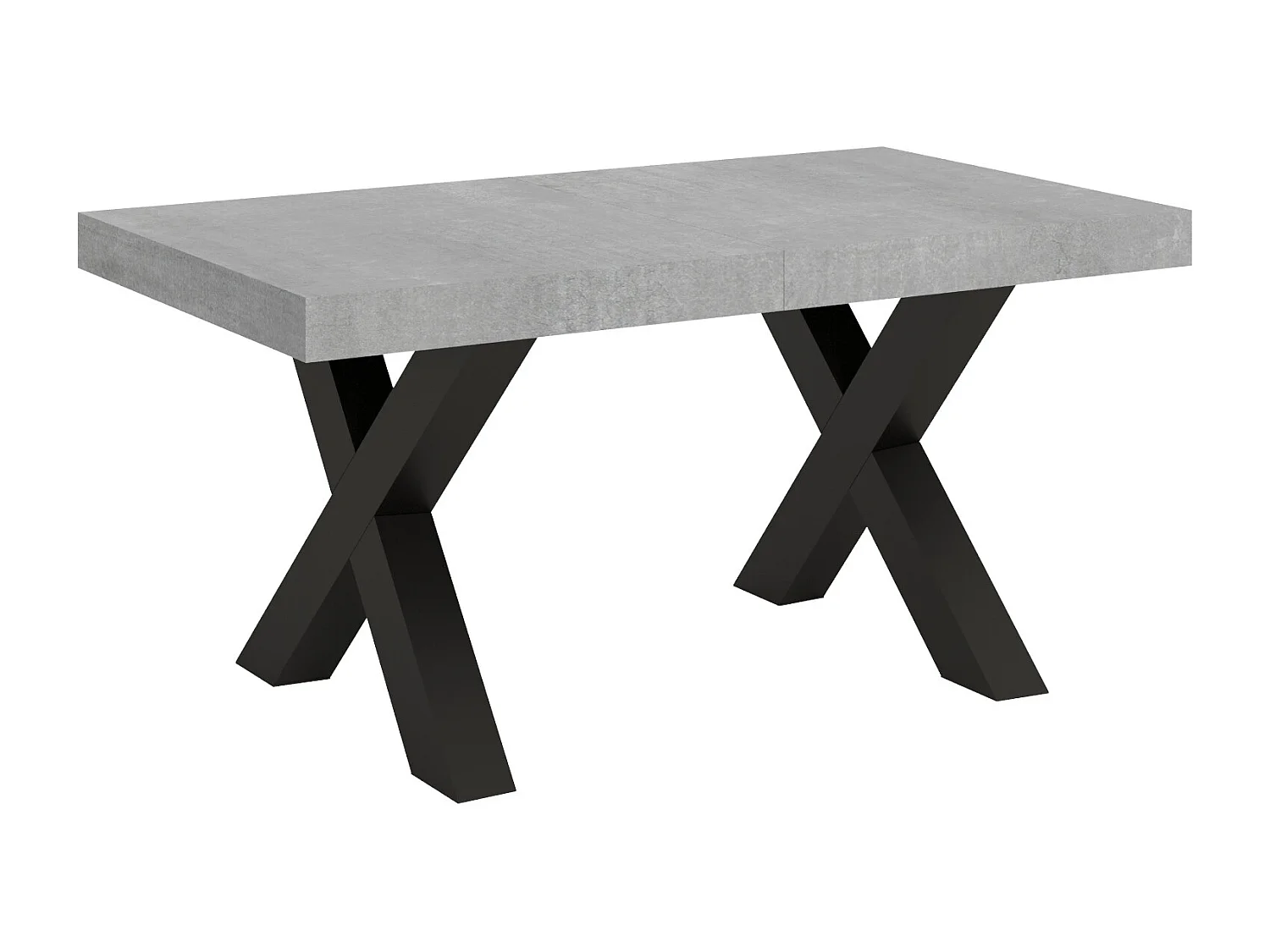 Table extensible 90x160/420 cm Traffic Gris Béton cadre Anthracite