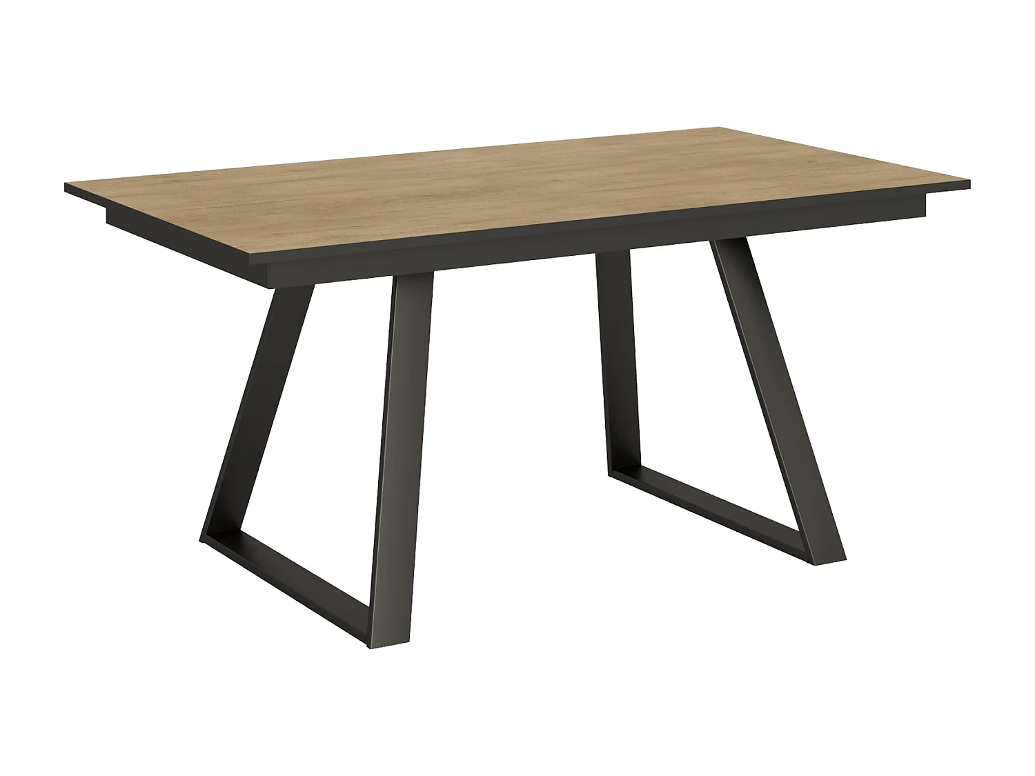 Mesa de jantar extensível 90x160/220 cm Bernadette Carvalho Natural quadro Antracite