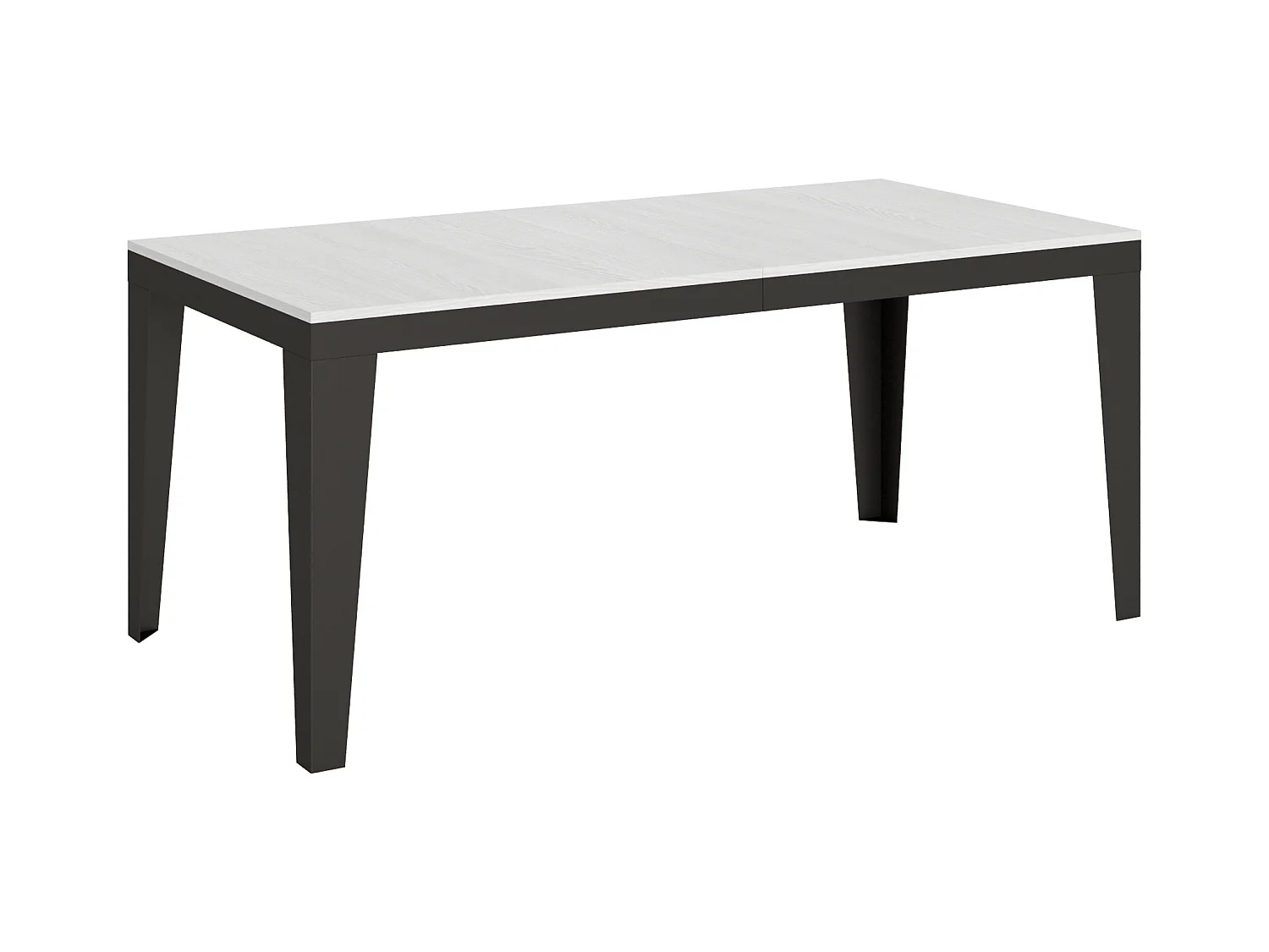 Table extensible 90x180/284 cm Flame Evolution Frêne Blanc cadre Anthracite
