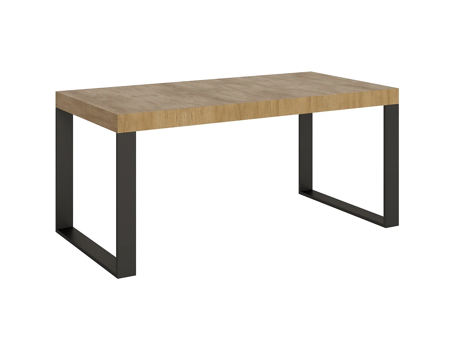 Udtræksbord 90x180/440 cm Tecno Premium Naturlig Eg med antracit stel
