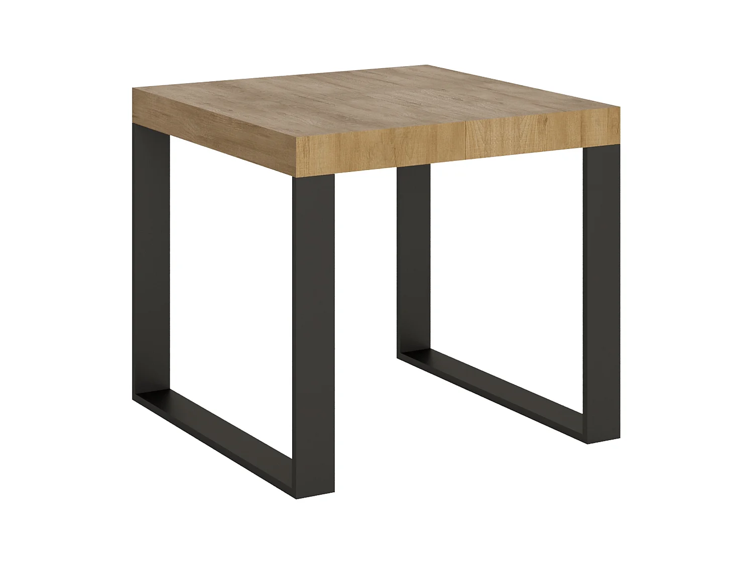 Mesa de jantar extensível 90x90/246 cm Tecno Carvalho Natural quadro Antracite