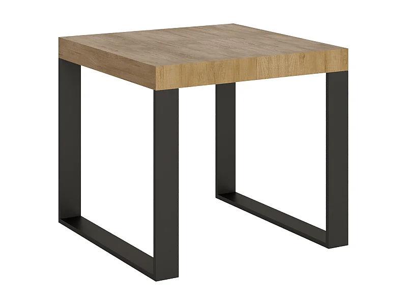 Table extensible 90/246x90 cm Tecno chêne nature pieds anthracite
