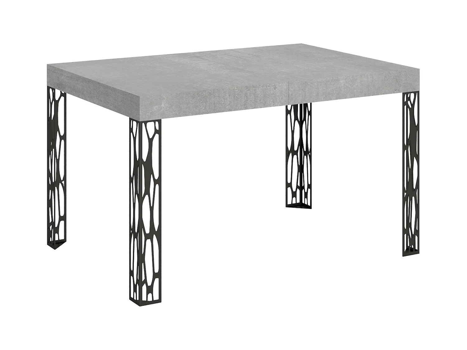 Table extensible 90x130/234 cm Ghibli Gris Béton cadre Anthracite