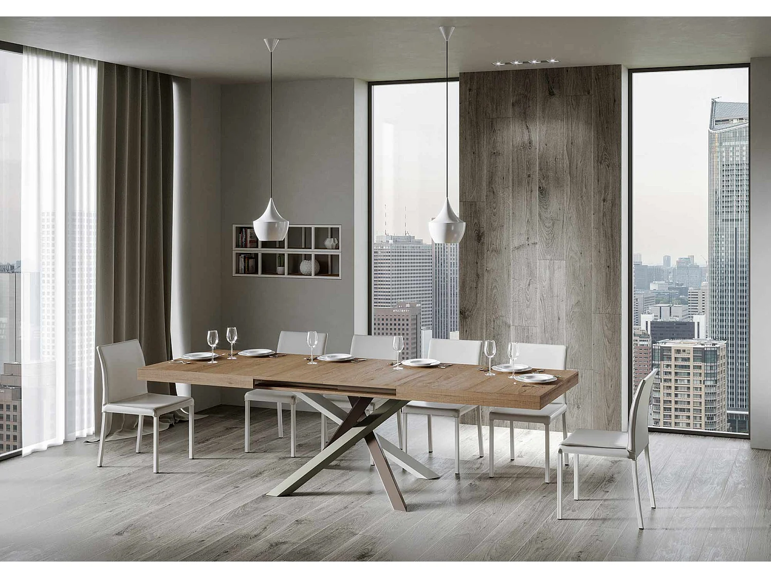 Ausziehtisch 160/264x90 cm Volantis Eiche Natur Tischbeinein 4/C Farbkombination