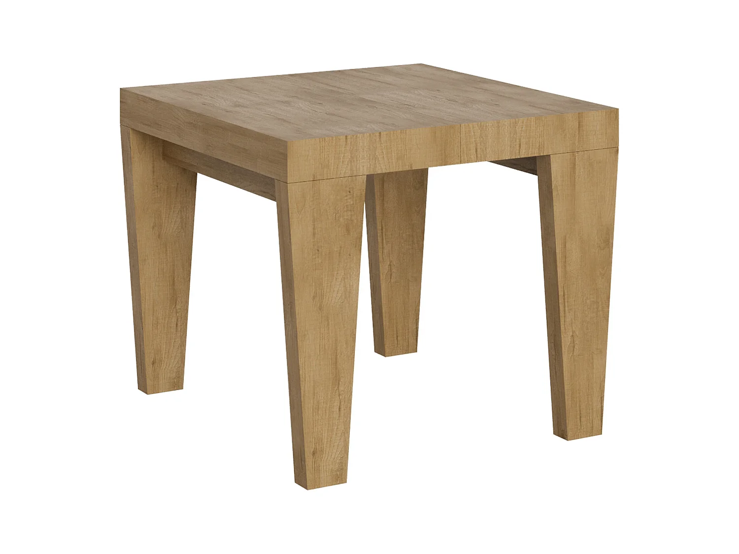 Vierkante tafel van naturel hout 90/90 cm uitschuifbaar voor 10 personen 90 tot 246 cm Kristo
