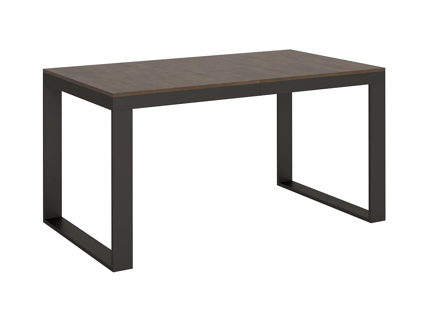 Table extensible 90x160/420 cm Tecno Evolution Noyer cadre Anthracite