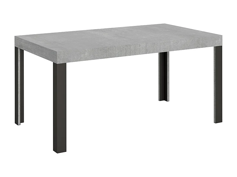 Mesa extensible 90x160/264 cm Linea Cemento estructura Antracita