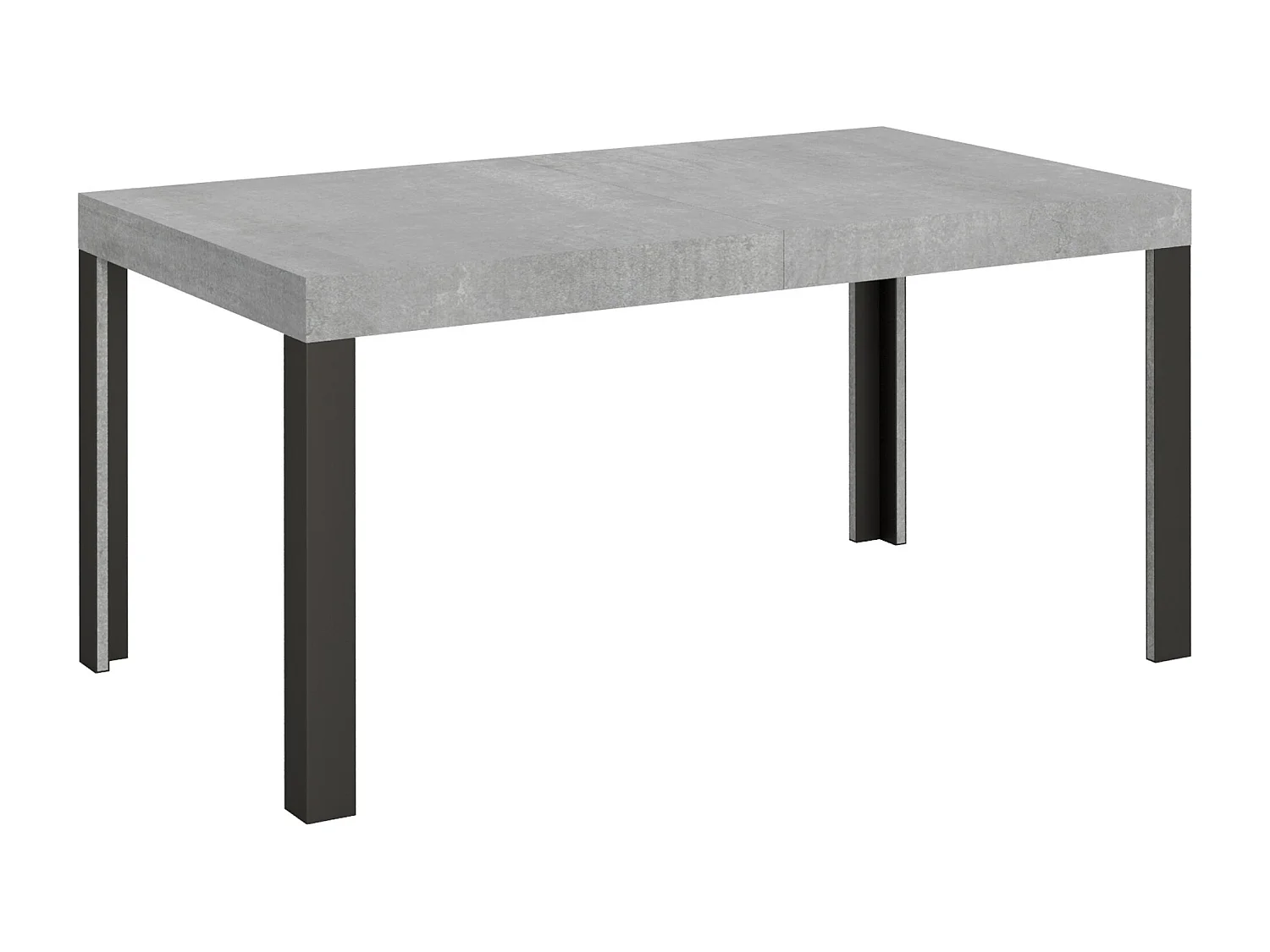 Table extensible 90x160/264 cm Linea Gris Béton cadre Anthracite