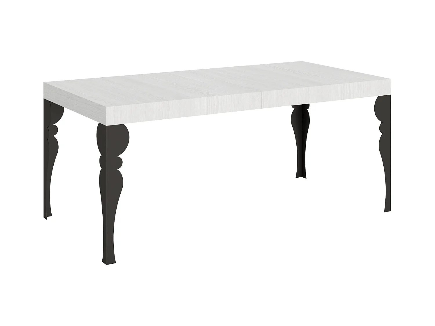 Table extensible 90x180/284 cm Paxon Frêne Blanc cadre Anthracite