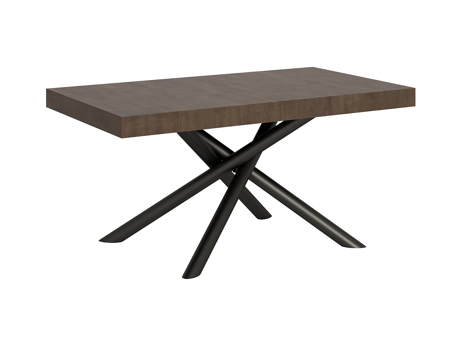 Table extensible 90x160/420 cm Famas Noyer cadre Anthracite