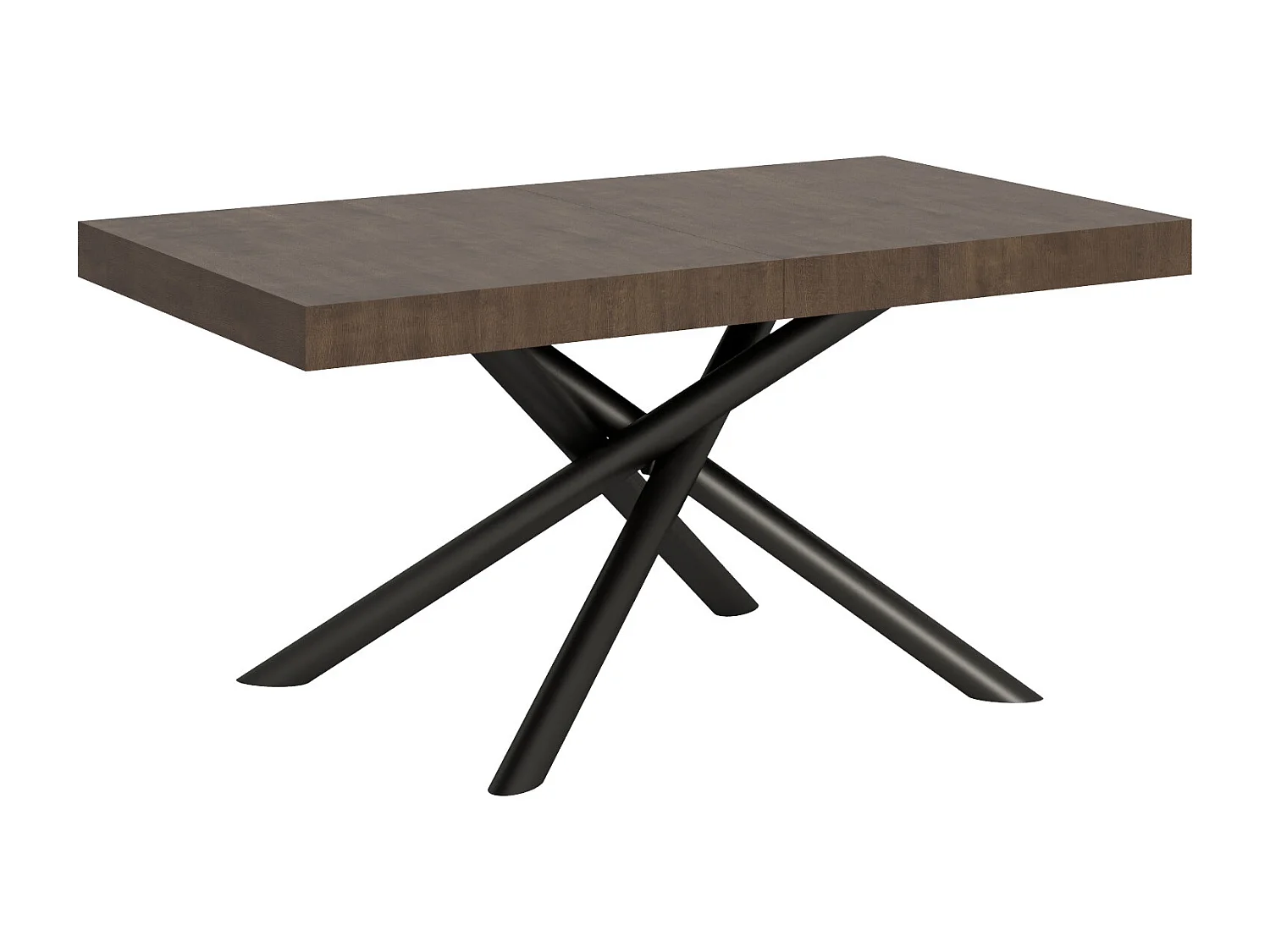 Table extensible 90x160/420 cm Famas Noyer cadre Anthracite