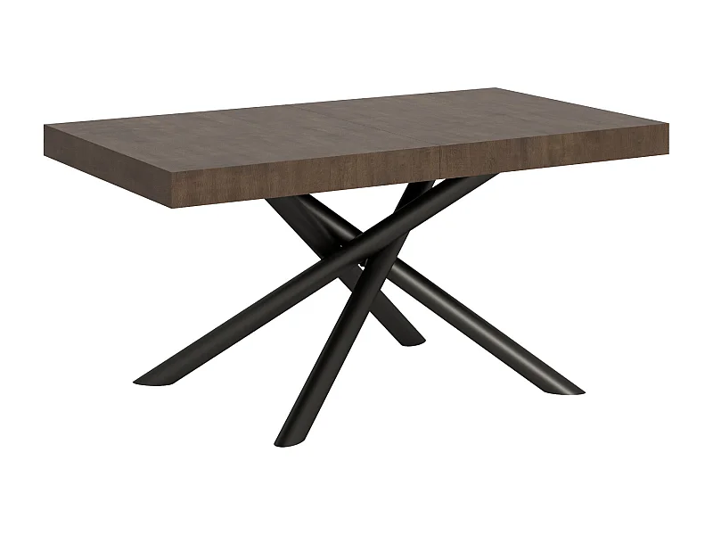 Table extensible 90x160/420 cm Famas Noyer cadre Anthracite