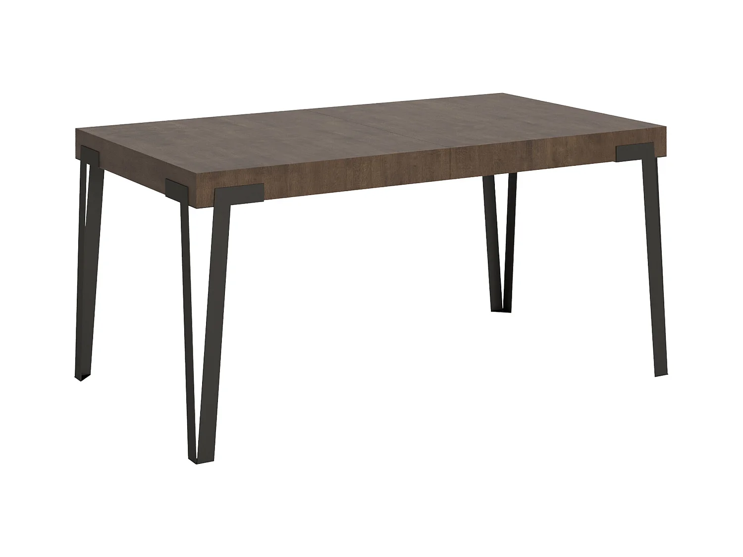 Table extensible 90x160/264 cm Rio Noyer cadre Anthracite