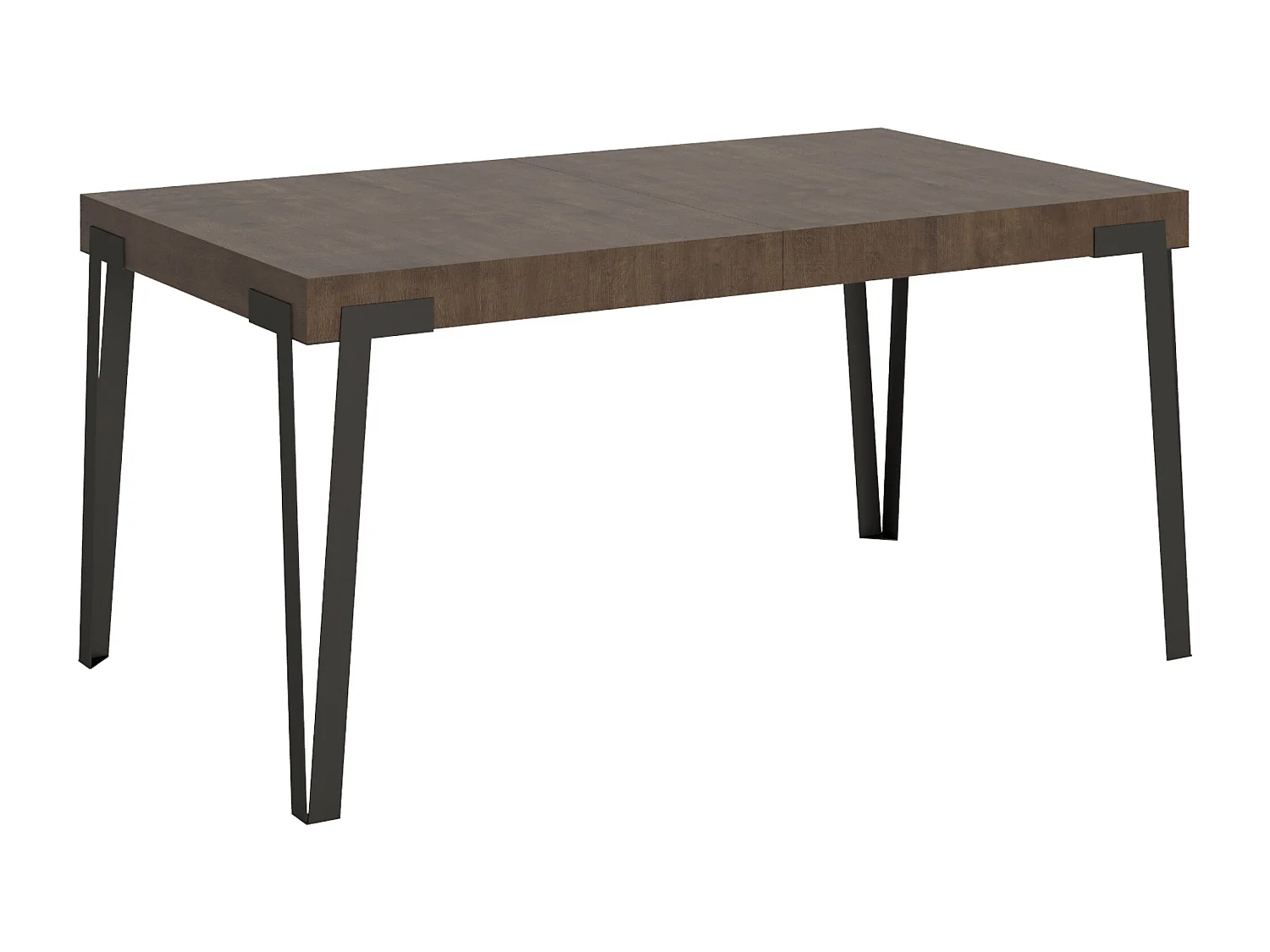 Table extensible 90x160/264 cm Rio Noyer cadre Anthracite