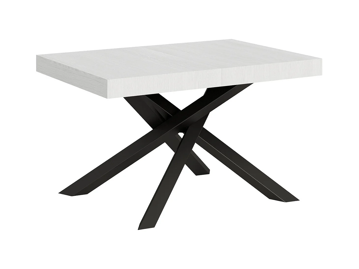 Table extensible 90x130/390 cm Volantis Frêne Blanc cadre Anthracite
