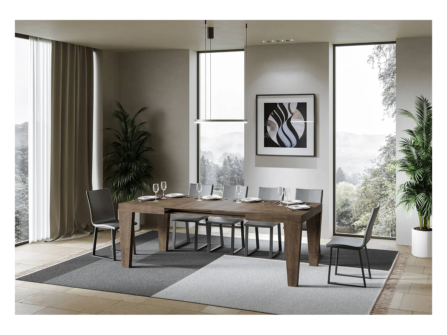 Table extensible 90x130/234 cm Spimbo Noyer