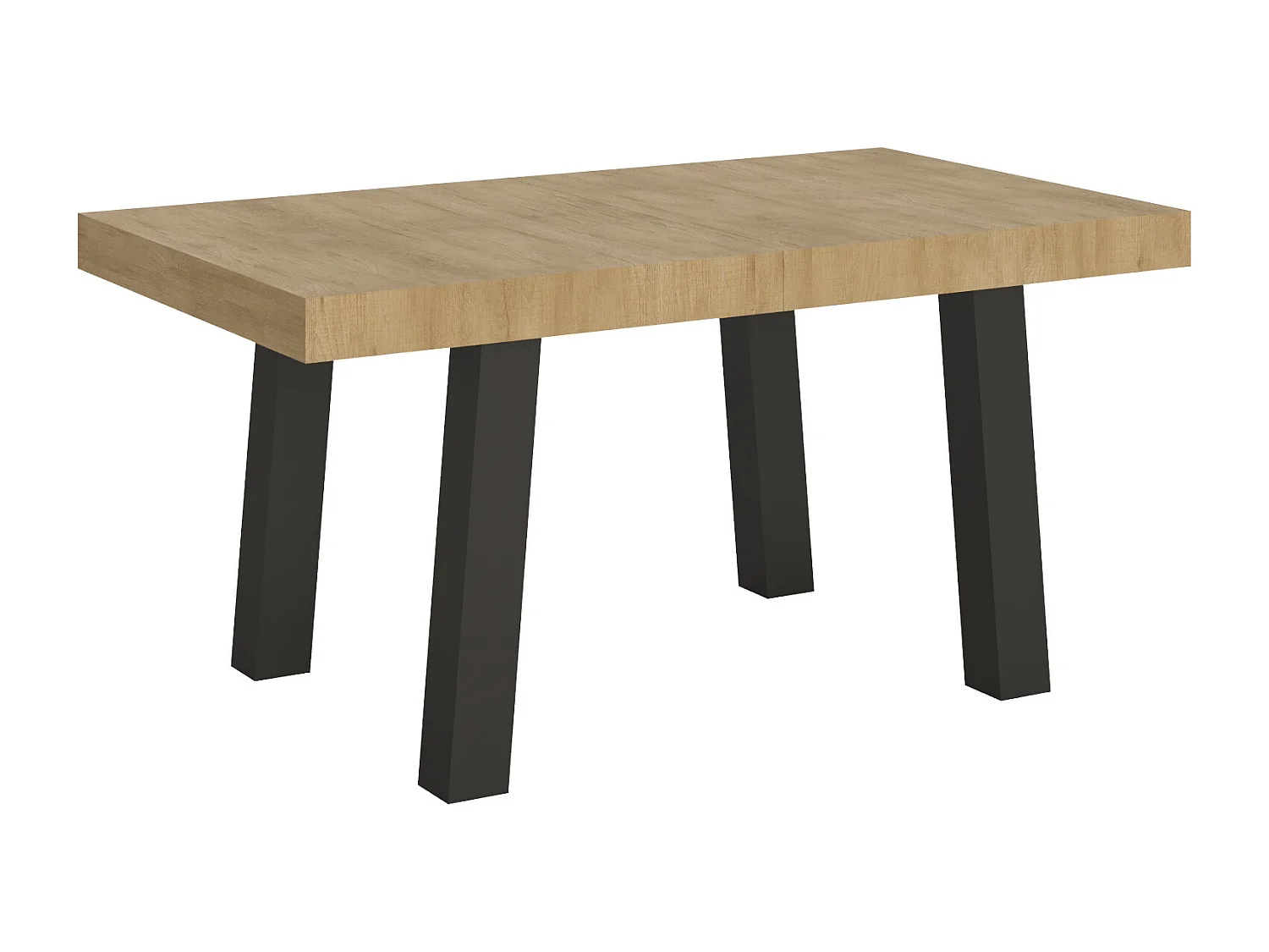 Ausziehtisch 90x160/420 cm Bridge Eiche Natur mit Eisenrahmen aus Anthrazit