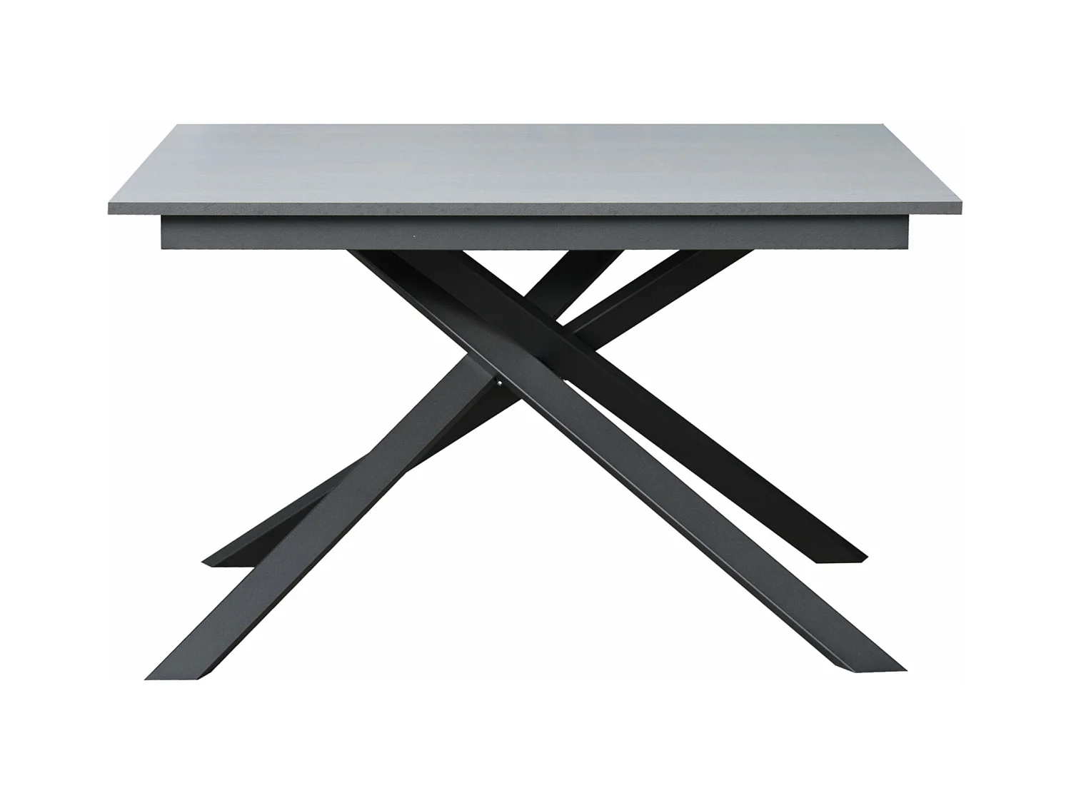 Mesa de jantar extensível 90x120/180 cm Ganty Cimento - borda Antracite quadro Antracite