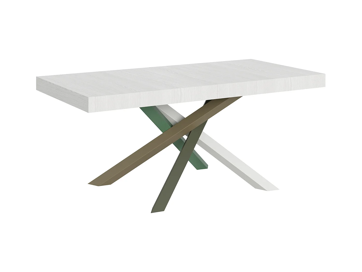 Table extensible 90x180/284 cm Volantis Frêne Blanc cadre 4/A