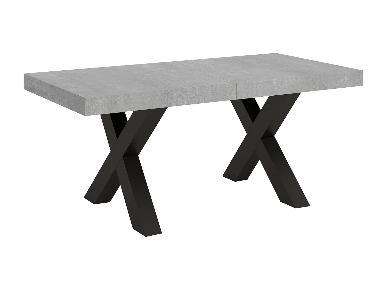 Table extensible 90x180/284 cm Traffic Gris Béton cadre Anthracite
