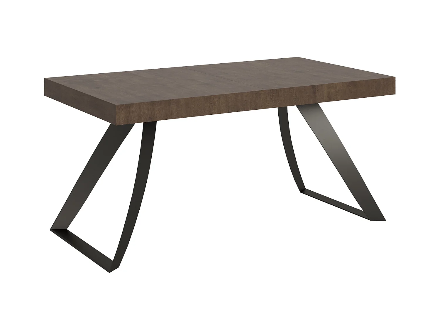 Ausziehtisch 90x160/264 cm Proxy Nussbaum mit Eisenrahmen aus Anthrazit